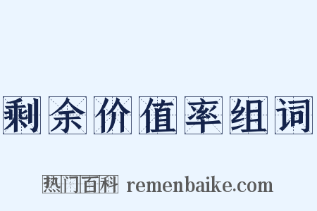 剩余价值率组词是什么意思的图片